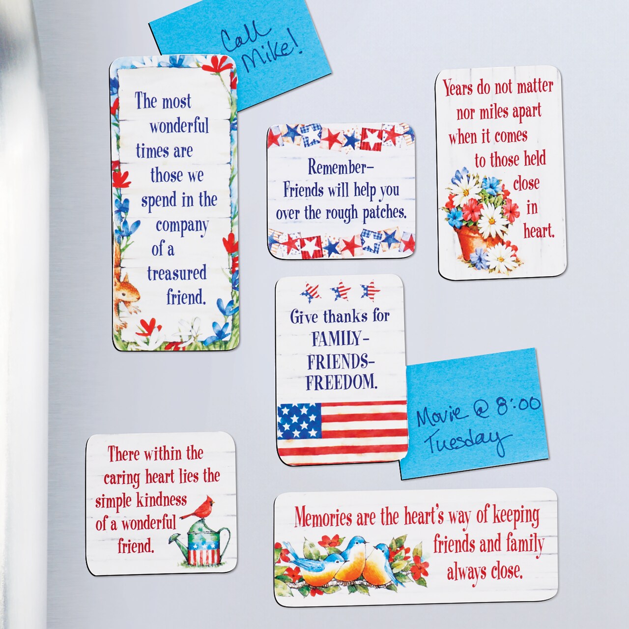 Collections Etc Charming Americana Refrigerator Magnets - Set of 6
